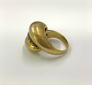 Vintage Heavy 18k Gold Diamond Bypass Ring 9.  5g,  Solid 18 karat gold size 7 2