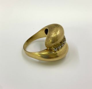 Vintage Heavy 18k Gold Diamond Bypass Ring 9.  5g,  Solid 18 karat gold size 7 3