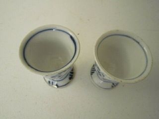 Two Vintage Blue & White Porcelain Egg Cups 2