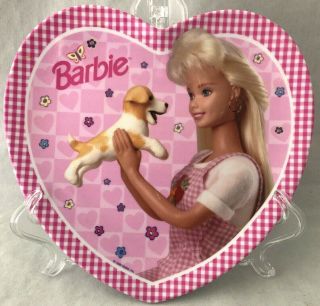 Zak Designs Heart Shaped Barbie Melamine Plate 7 1/2 " X 7 1/2 "