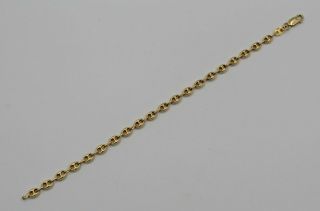 Vintage Italian 18K Yellow Gold Puffed Mariner Anchor Link Bracelet 3