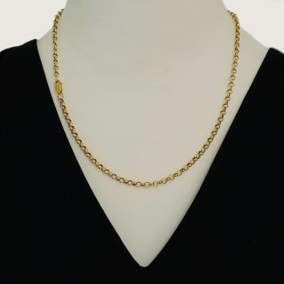 Vintage 9ct,  9k,  375 Yellow Gold Belcher Link Chain,  Necklace.  Lgth 18.  5 ",  47cm