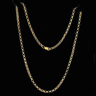 Vintage 9ct,  9k,  375 yellow Gold belcher link chain,  necklace.  Lgth 18.  5 