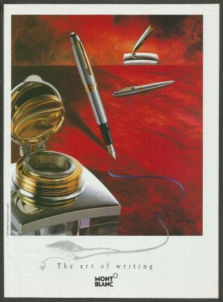 Montblanc Fountain Pen - The Art Of Writing - 1993 Print Ad