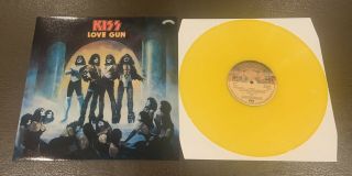 Kiss Love Gun Lp Record.  Yellow Coloured Vinyl.