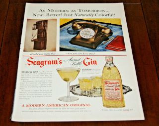 Print Ad 1950 Sales Advertisement Art Poster Seagram 