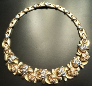 Wow Vintage Estate Signed Italy 14k Solid Gold Designer Necklace 88.  8 Grams