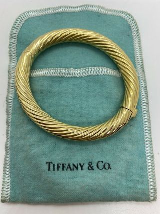 18k Yellow Gold Tiffany Co Estate Vintage Bangle Bracelet 28.  2 Grams