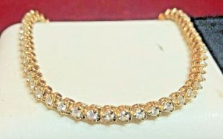 Vintage Estate 14k Gold Natural Diamond Bracelet S Tennis 10.  7 Grams 1 3/4 Tcw