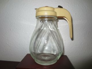 Vintage Federal Tool Slide Dispenser Hazel Atlas Glass Syrup Pitcher 5110 K 2 - 7