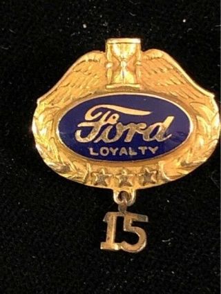 Ford Motor Company 15 Year Loyalty Pin 1/10 12k Gold Filled