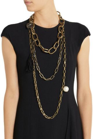 Lanvin Susan Gold - Tone,  Swarovski Crystal And Faux Pearl Necklace