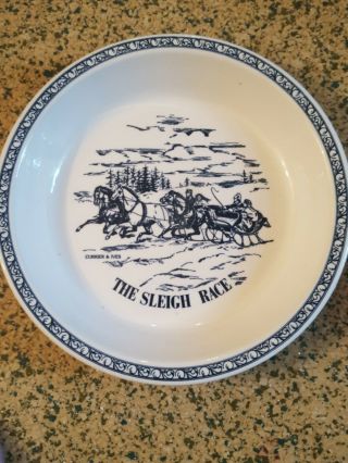 Currier And Ives Pie Plate " The Sleigh Race "