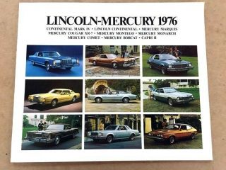 1976 Lincoln Mercury Sales Brochure Marquis Montego Capri Mark Iv Continental