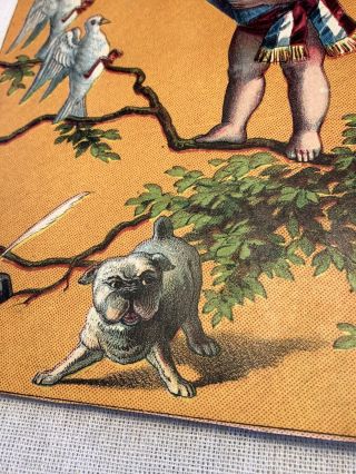 Victorian Trade Card Calendar Hoods Sarsaparilla Doves Dog Boy 1882 - 84 3