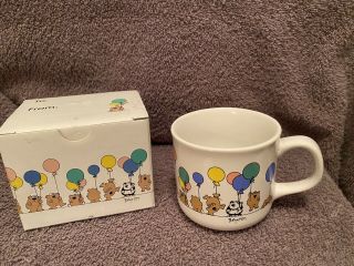 Sandra Boynton Coffee Tea Mug Cup Bears Panda Balloons 10 Oz White Ceramic\box
