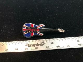 Ringo Starr Flag Guitar Pin - The Beatles Great Britain England Rock Music