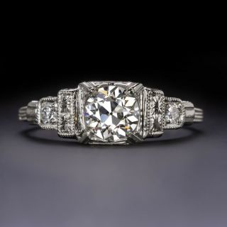 Gia Certified I Vs1 Diamond Art Deco Engagement Ring Platinum Vintage 3/4 Carat