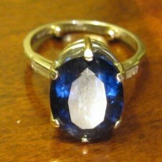 Estate Vintage Platinum Natural Sapphire And Diamond Ring