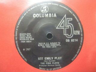Record 7” Single The Pink Floyd See Emily Play 2349