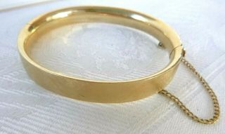 Vintage 14k Gold Hinged Bangle Bracelet Textured 21.  Grams Signed " B.  A.  B.  "