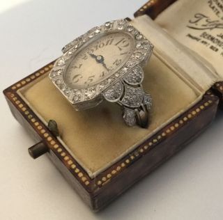 A Very Unusual Art Deco Diamond Watch Ring Circa 1920 - 40’s 3