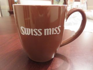Swiss Miss Hot Cocoa Large 4 1/2 " Ceramic 16 Oz.  Mug Brown & White Vhtf