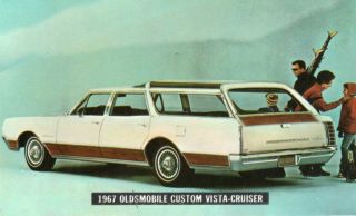 1967 Oldsmobile Custom Vista - Cruiser Station Wagon Dealer Advertising Postcard