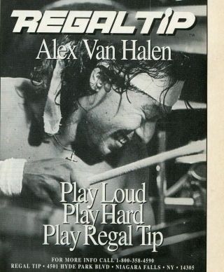 1995 Small Print Ad Of Regal Tip Drumsticks W Alex Van Halen