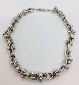 William Spratling Vintage Mexican Sterling Silver Modernist Dna Chain Necklace