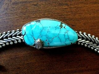 Stephen Dweck Ooak Turquoise S/s Bracelet Signed Inscribed Beetle Adam & Pouch