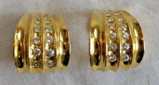 Vintage Tiffany & Co 18k Yellow Gold & Diamonds Earclip Earrings