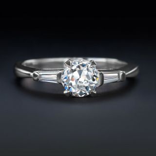 1c Gia Certified G Si1 Diamond Engagement Ring Platinum Old European Cut Vintage