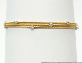 Marco Bicego 18k Gold Fine Diamond Station Bracelet Designer Multi Strand Chain