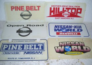 Wall Garage Art Nissan 6 Diff Dealer Plates All For 7.  00 1 Bid