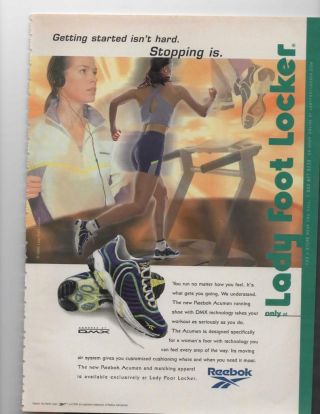 Reebok Acumen Dmx Shoes Print Ad At Lady Foot Locker Woman Running - Frame It
