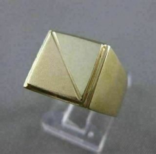 Estate 18k Yellow Gold Mens Square Polished Triangle Mens Signet Ring 12mm 21411