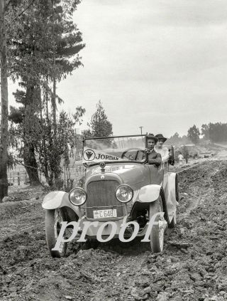 California Roads 1917 Vintage Old Car " Jordan " Guy & Gal Out For A Drive Photo