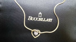 Gianmaria Buccellati Diamond Heart 18 Karat Yellow Gold White Gold Necklace