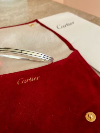 Vintage Cartier Two Tone Bangle In 18k Yellow Gold And Sterling Silver