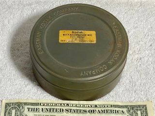 Old Eastman Kodak Company Ektachrome 35mm Bulk Film Tin Stamped Lid & Sticker Qq