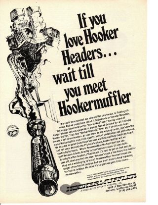 1970 Hooker Muffler Print Ad