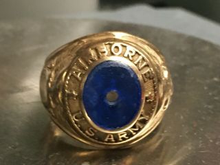 10k Gold WWII Airborne US ARMY Mens Ring Vintage WW2 Solid Gold sz 10.  5 Jump Win 3
