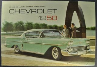 1958 Chevrolet Brochure Impala Bel Air Biscayne Not A Reprint