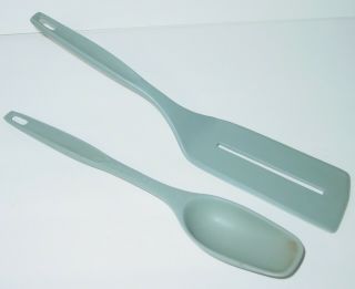 Vintage Avon Blue Utensils Long Spoon And Spatula (b10)
