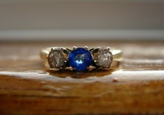 Fine Antique Art Deco Sapphire And Diamond Ring Royal Blue Kashmir?