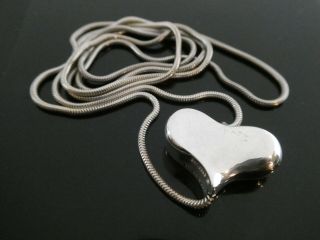 Tiffany & Co.  Designer Angela Cummings Whimsical Heart Snake Chain Necklace 30 "