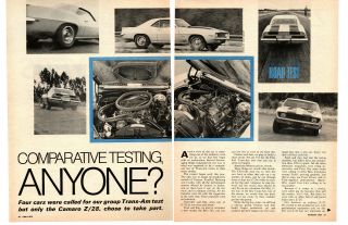 1969 Chevrolet Camaro Z/28 302/290 Hp 5 - Page Road Test / Article / Ad