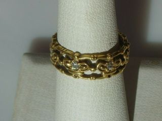Vtg 14k Yellow Gold Ring 84 Fm Franklin House Of Faberge Eternity Band Sz 7