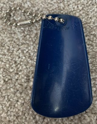 Tupperware Vintage Blue Shoe Horn Keychain 1225 - 1